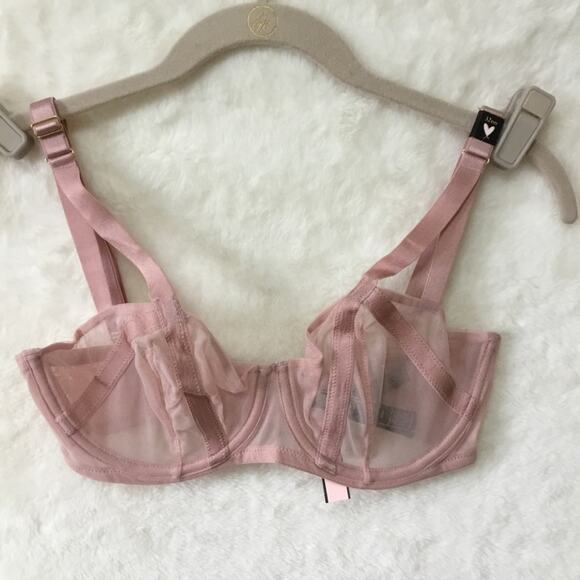 Victoria Secret Pink Unlined Mesh Balconette Bra - Picture 2 of 11